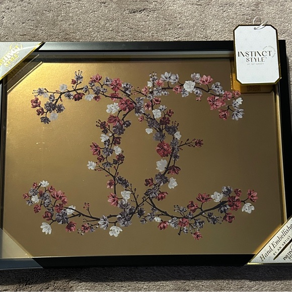 Instinct Style Other - Floral Gold Wall Art with Black Frame by Instinct Style NWT